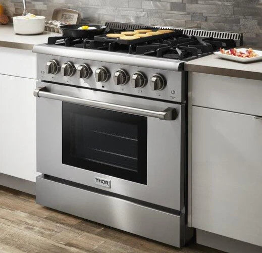 36 in. Natural Gas Electric Oven Range Stainless Steel L3329