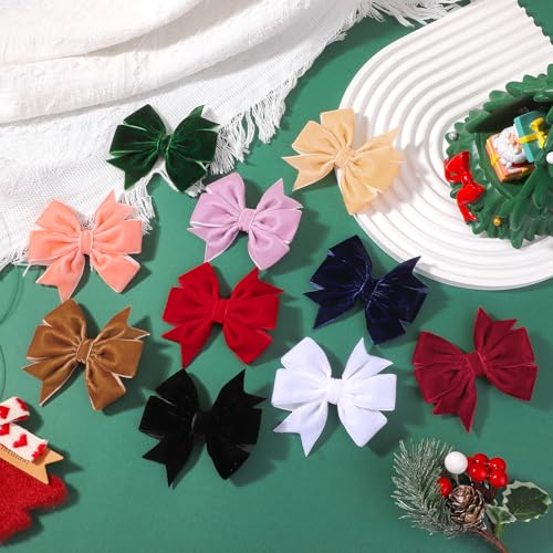 Velvet Hair Bows, 20PCS 3" Alligator Clips P1653