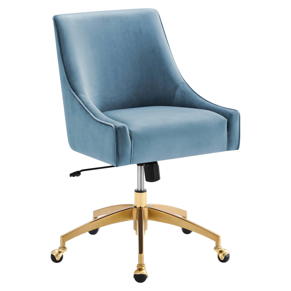 Light Blue Velvet Office Chair N3854