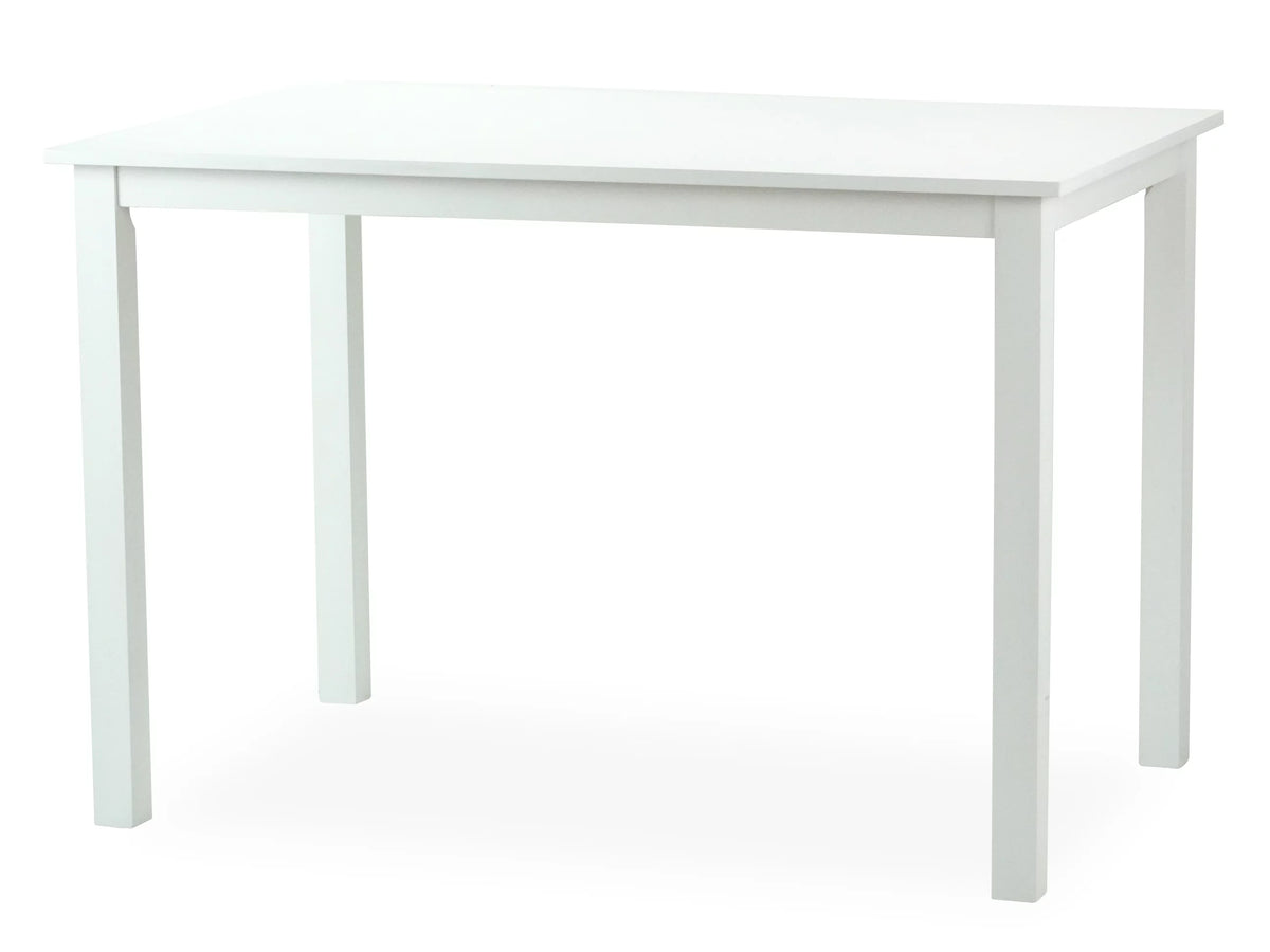 5 Pc Dining Table and 4 Side Chairs Solid Wood White Y725