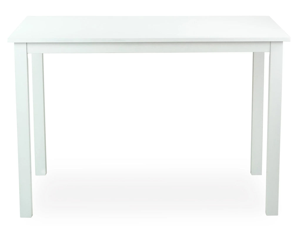 5 Pc Dining Table and 4 Side Chairs Solid Wood White Y725