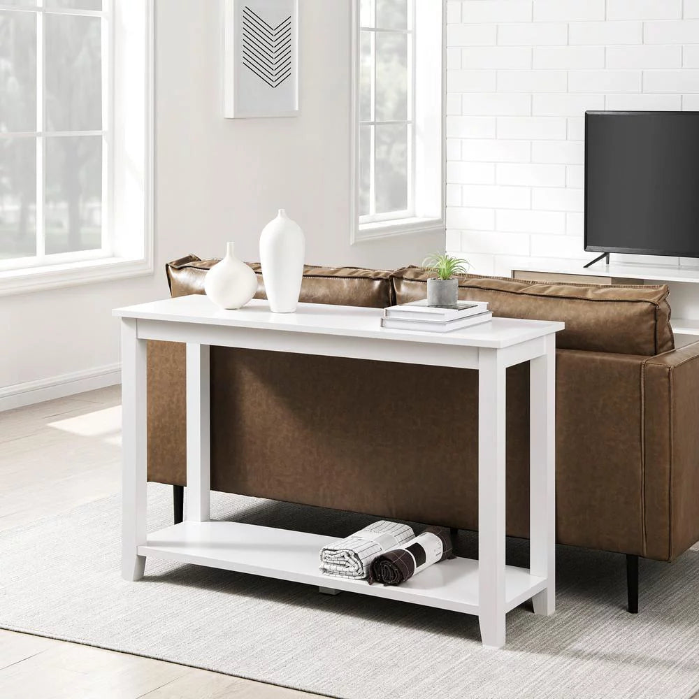 48" White Wood Sofa Table C3404
