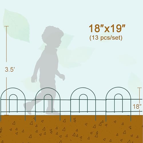Green 32inX20ft Metal Garden Fencing M468193