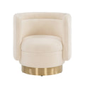 Ivory Gold Swivel Accent Chair W89479