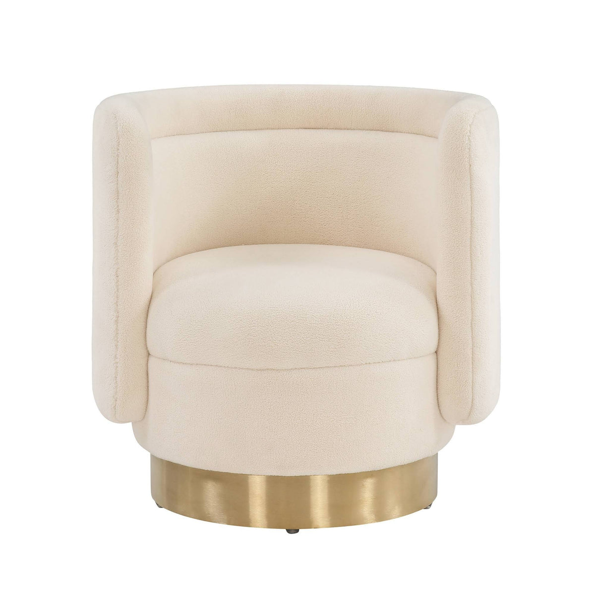 Ivory Gold Swivel Accent Chair W89479