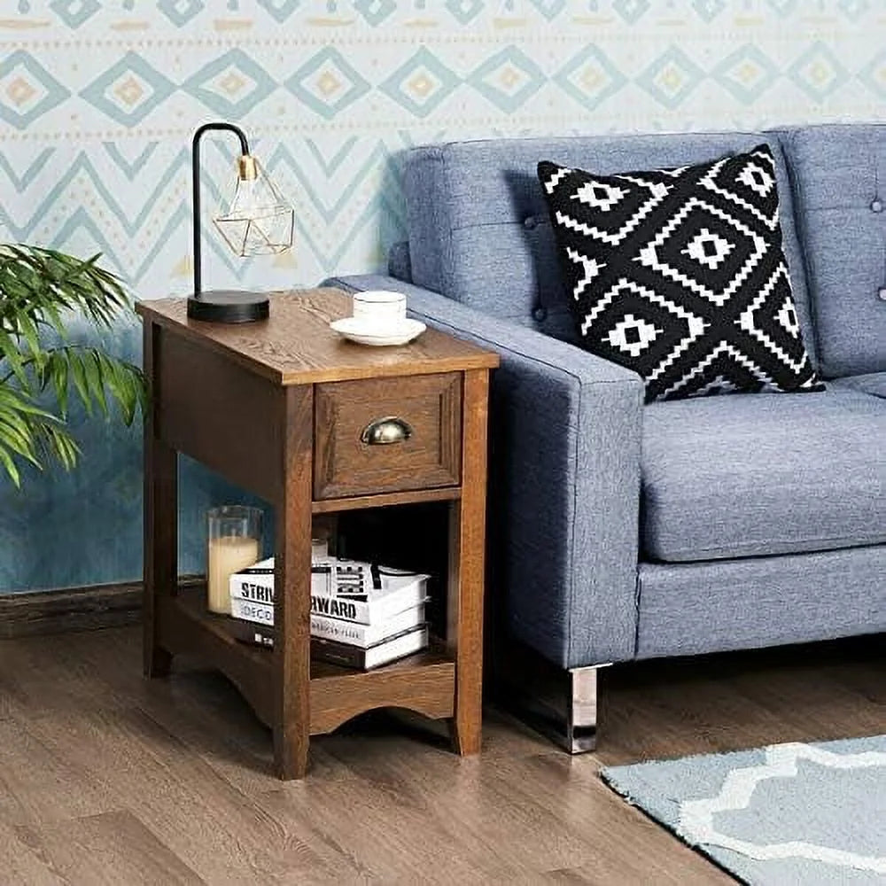 Narrow End Table with Drawer and Storage V31832
