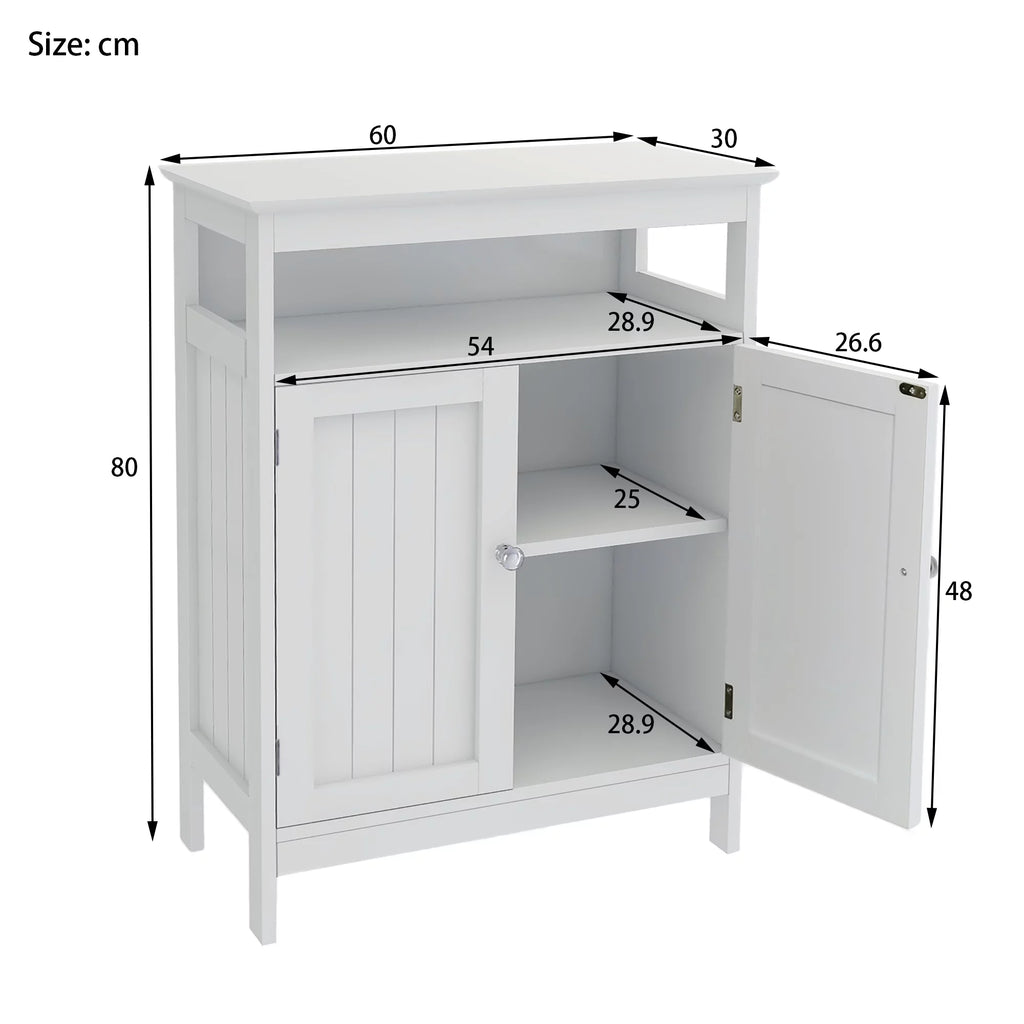White Kitchen Storage Cabinet with Double Shutter Doors Z715260