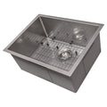 23 in. Undermount Single Bowl Stainless Steel Kitchen Sink with Bottom Grid L34474
