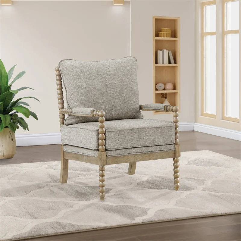 Fog Brown Fabric Chair with Rustic Brown Finish B8034