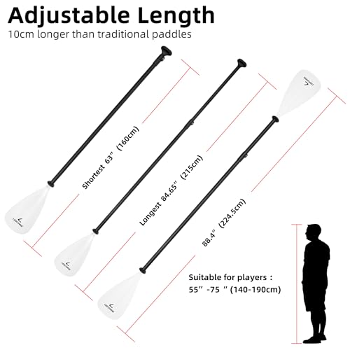 Adjustable Floating Paddle with Aluminum Alloy Shaft and 2 Nylon Blades D4173