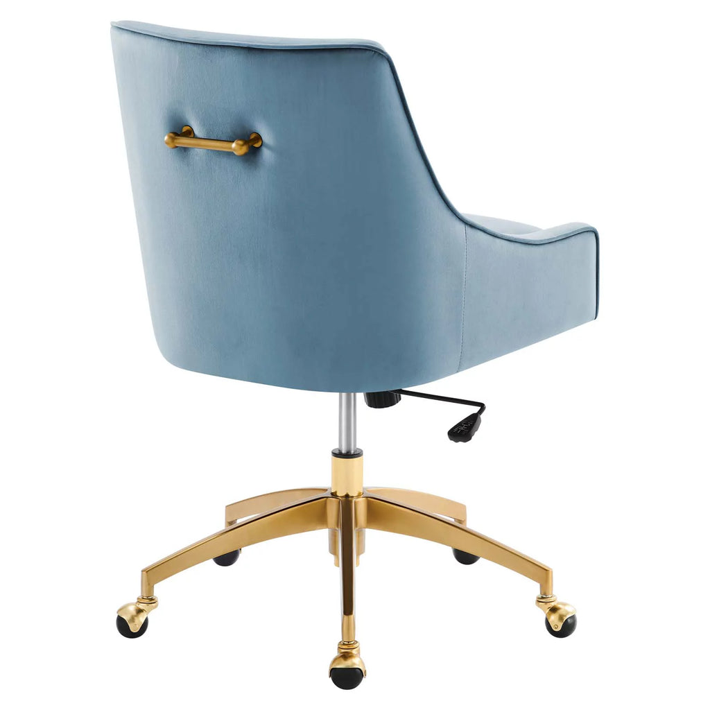 Light Blue Velvet Office Chair N3854