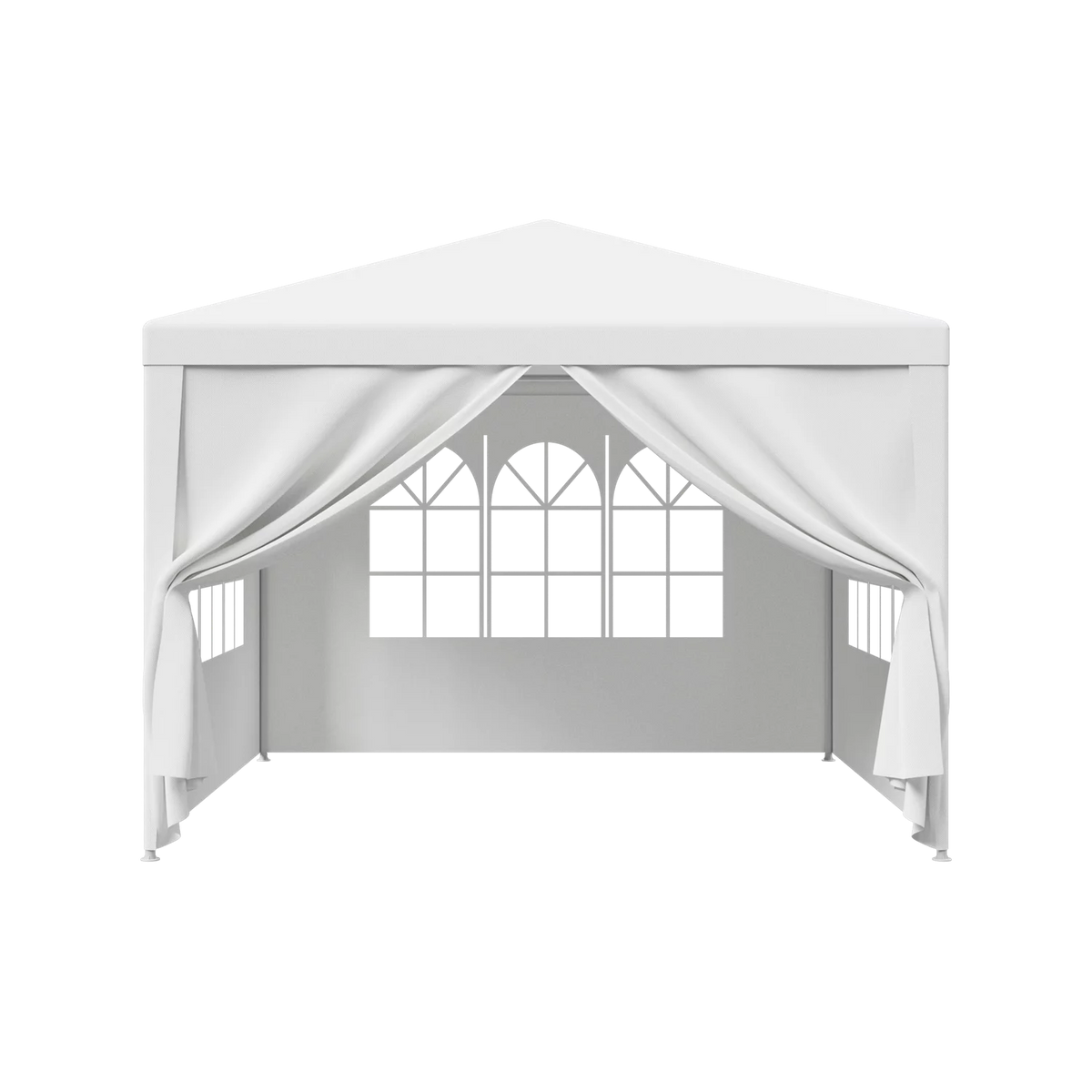 10 x 10' White Gazebo Canopy with 4 Removable Sidewalls H13429