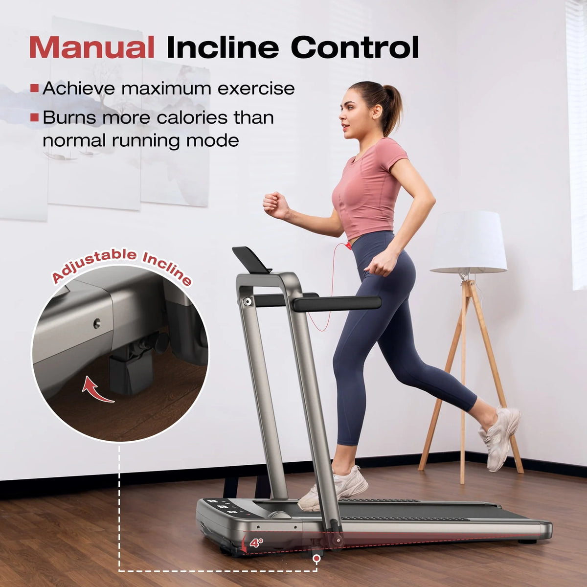 2 in 1 Folding Treadmill with Incline Y46443