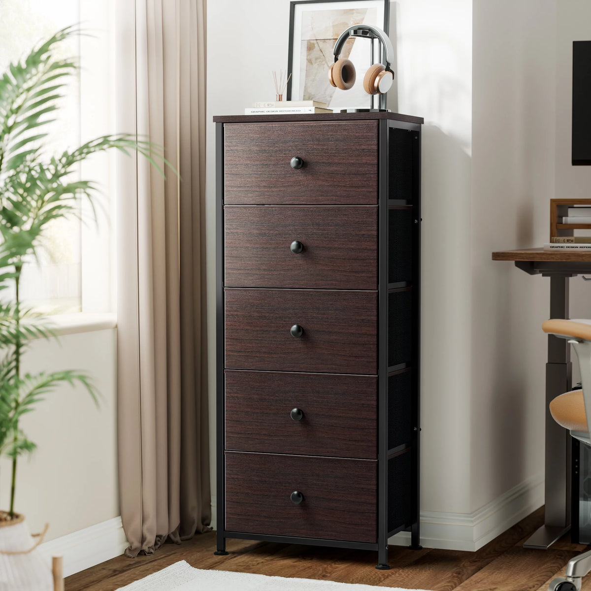 Rustic Brown 5 Drawer Dresser N64662
