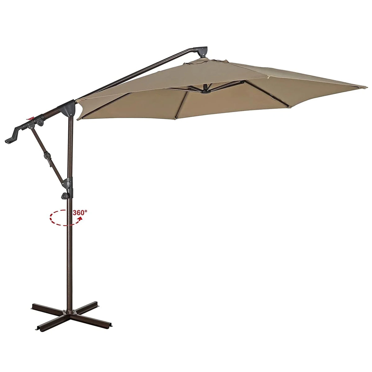 10ft Offset Hanging Patio Umbrella with Aluminum Stand I92248