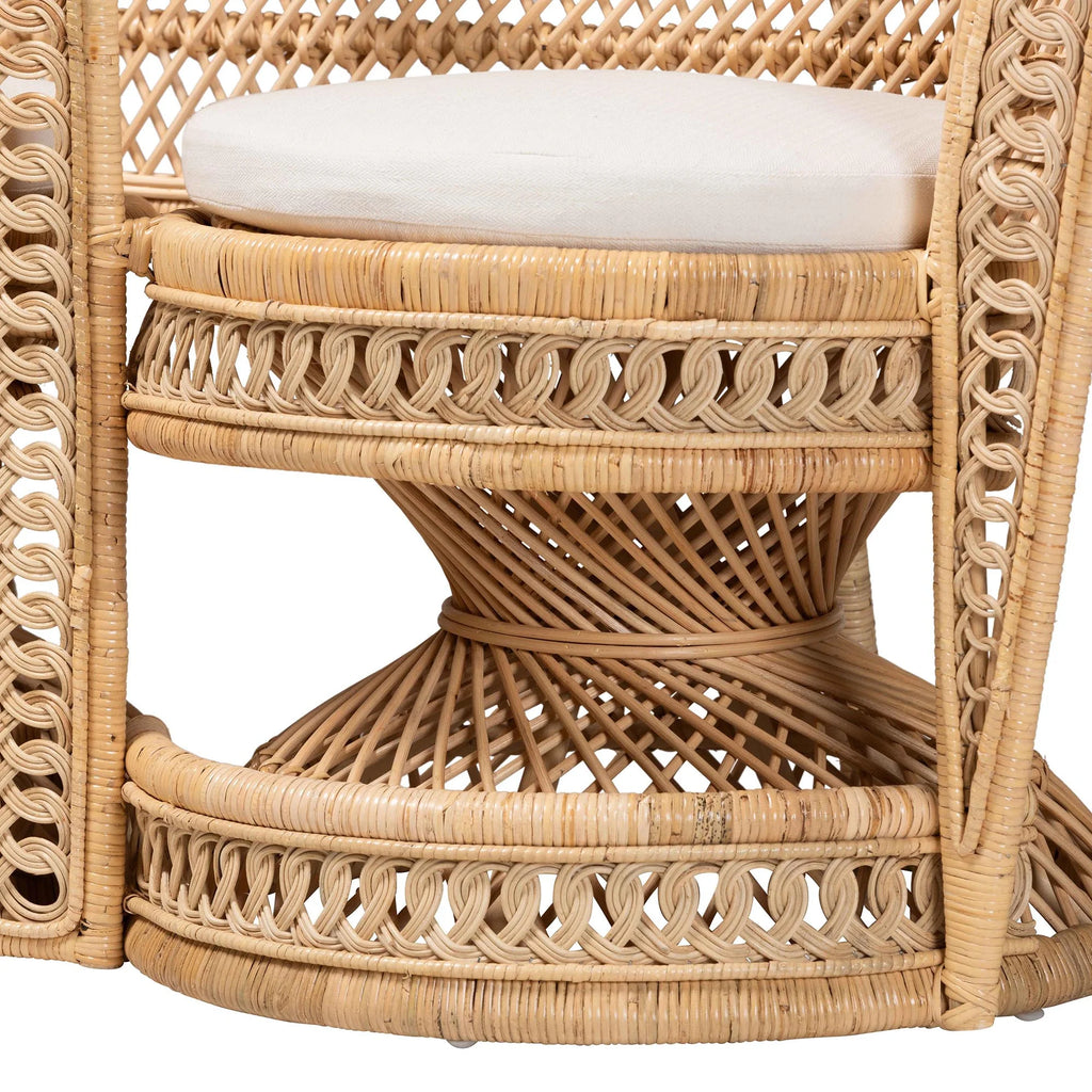 Natural Brown Rattan Two-Seater Chair L26907