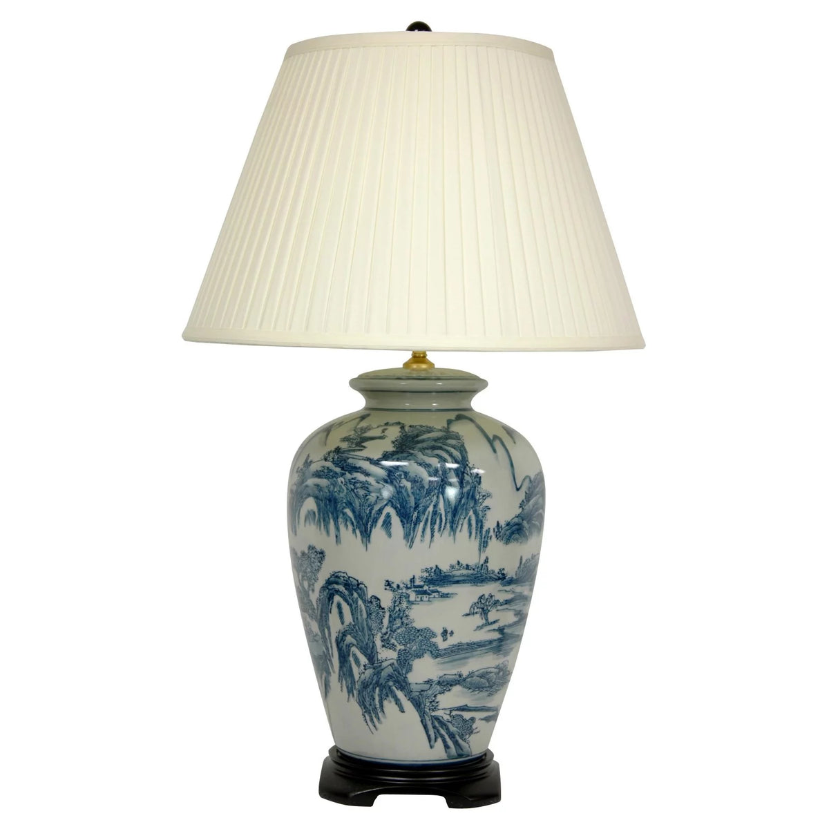 Blue and White Chinese Landscape Lamp X512