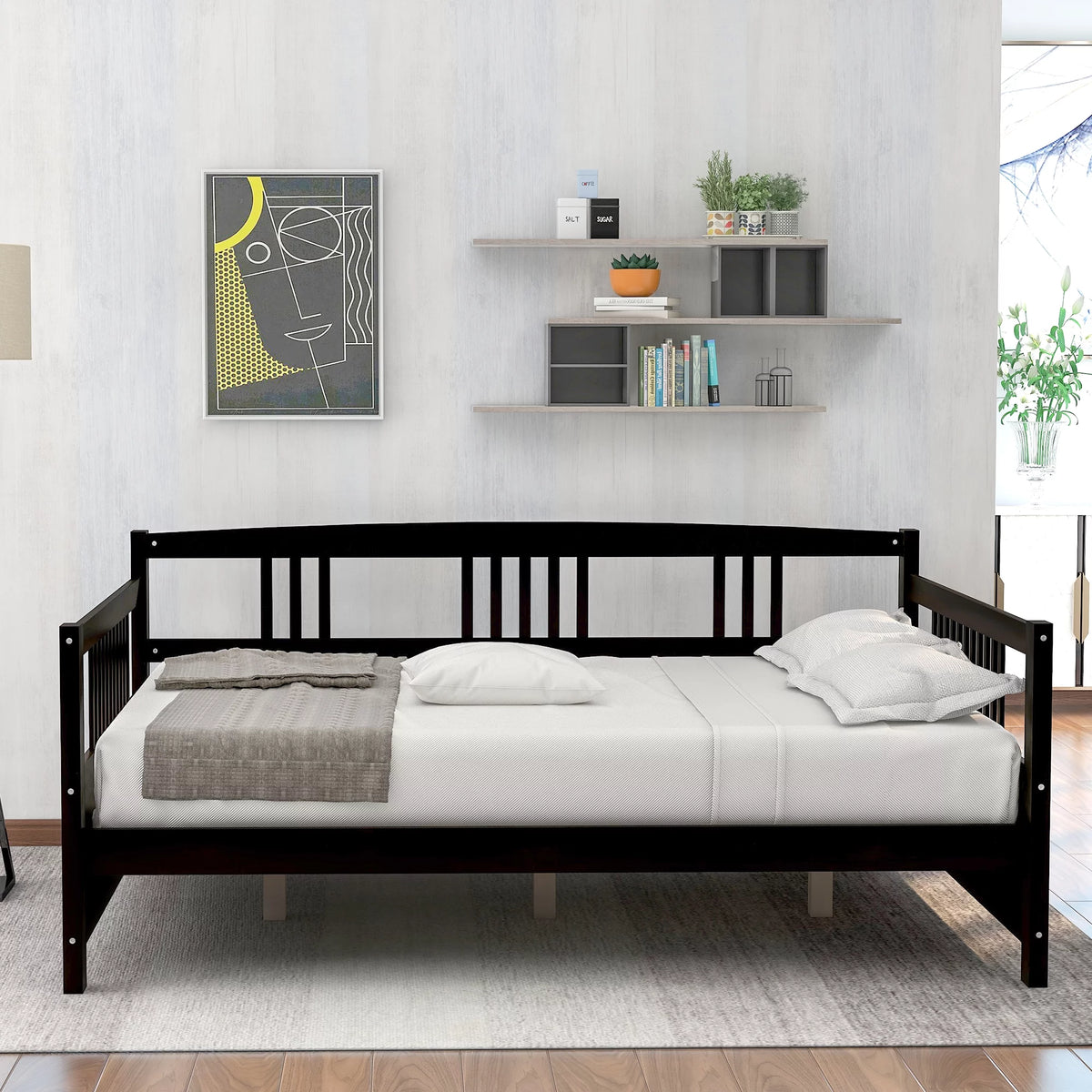 Full Size Wood Daybed with Support Legs U850769