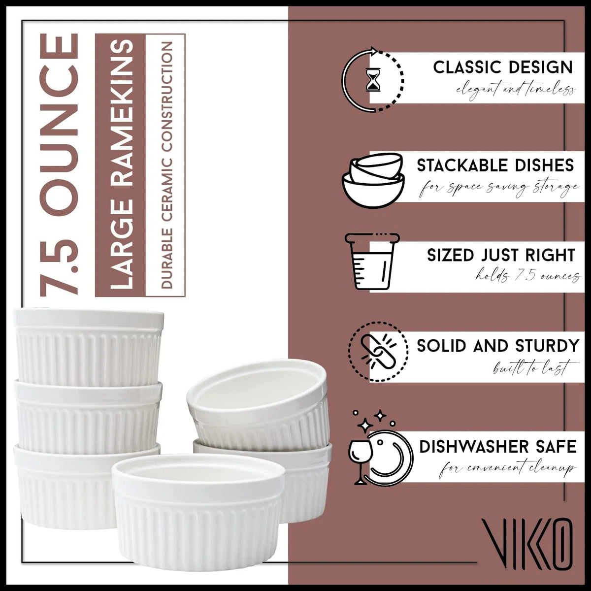 White Set Of 4 Porcelain Ramekins Q8823
