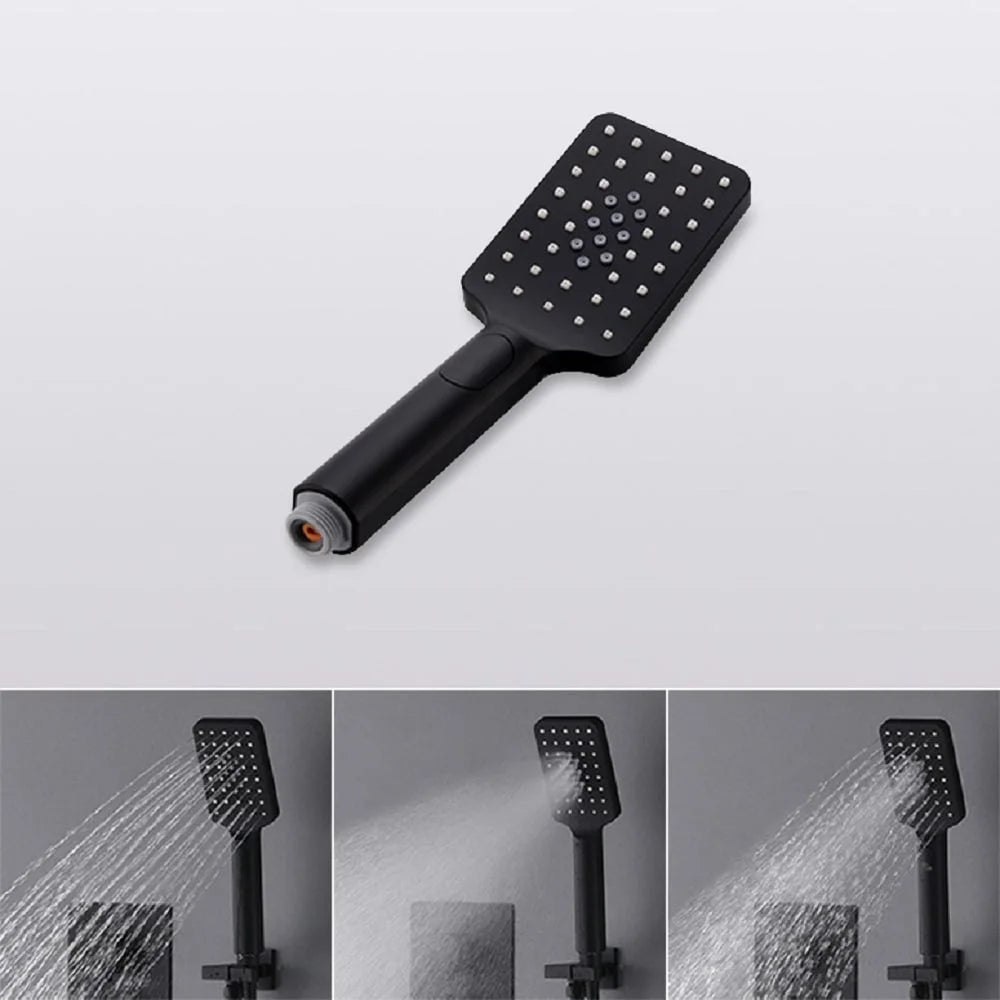 20'' Thermostatic Black Shower System with Hand Shower and 3 Body Jets H74025