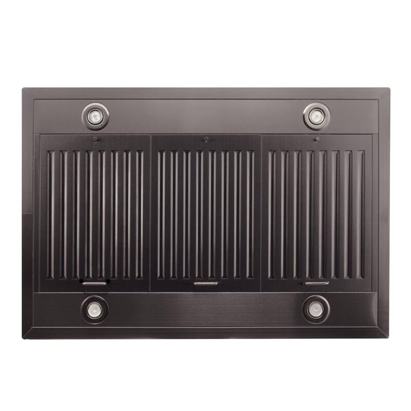 Black Stainless Steel Island Mount Range Hood W5164