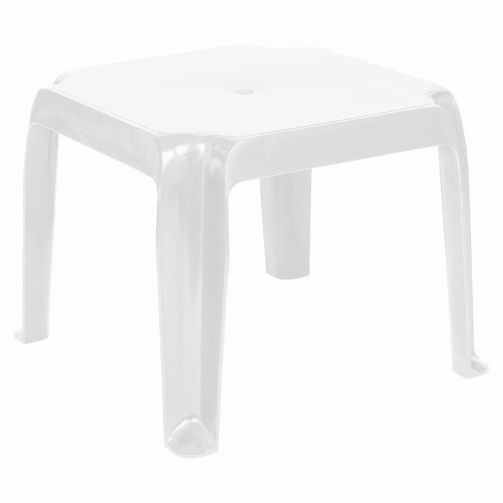 White Resin Square Side Table D531