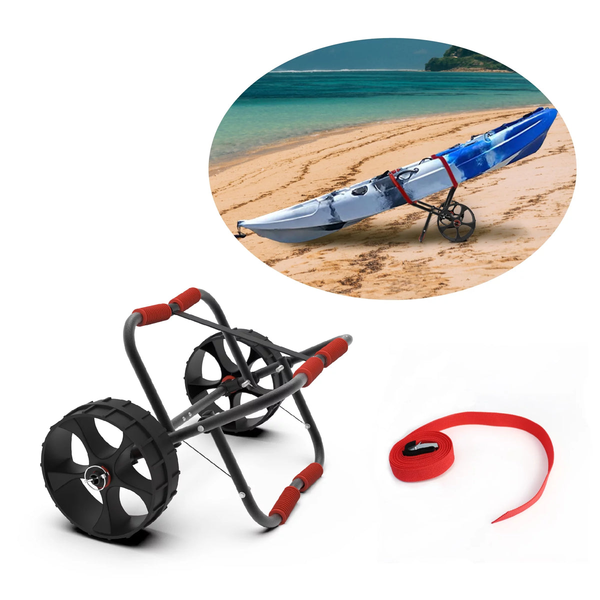 Folding Kayak Canoe Boat Carrier Cart Red Q424161