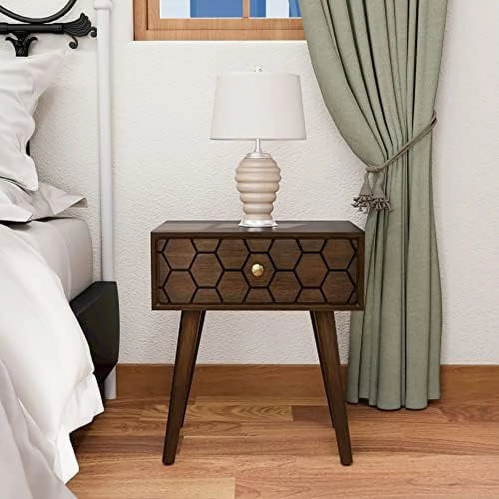 Brown 19" MDF End Table with Drawer S983663