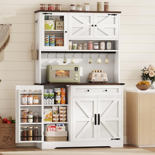Black Kitchen Pantry Cabinet with Drawer and Doors X517497