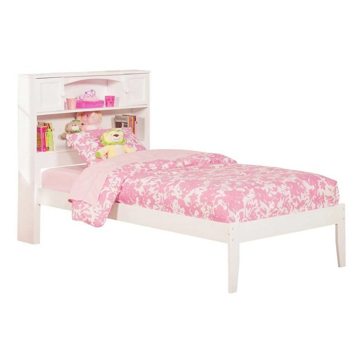White Hardwood Storage Platform Bed I519