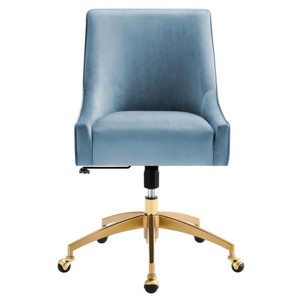 Light Blue Velvet Office Chair N3854