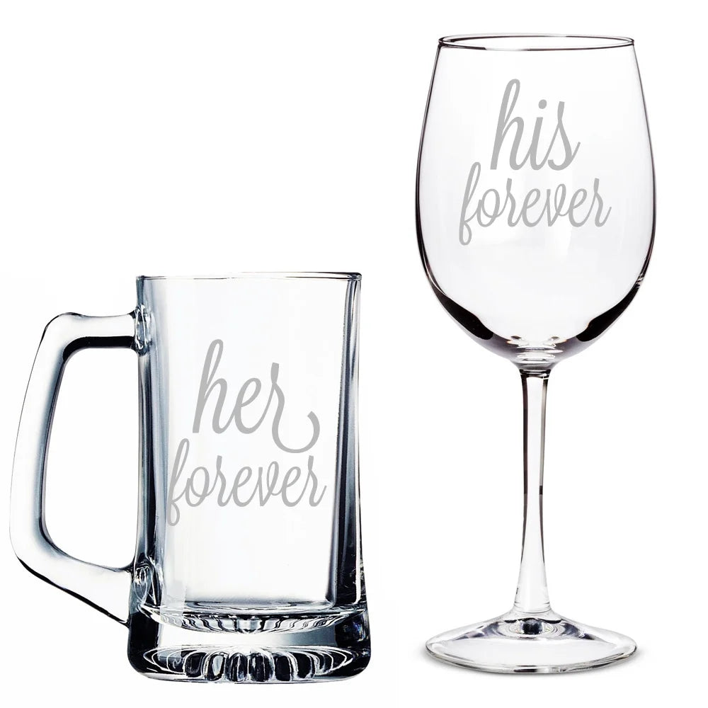 Beer Mug and Wine Glass Set U186
