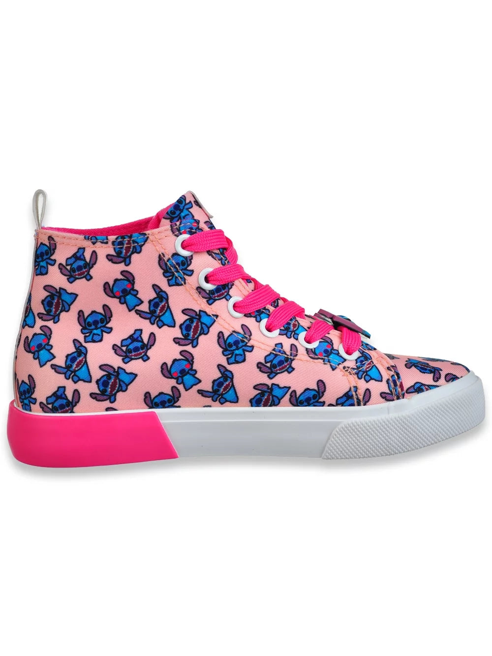 Light Pink Mid Top Lace Up Sneakers U7325