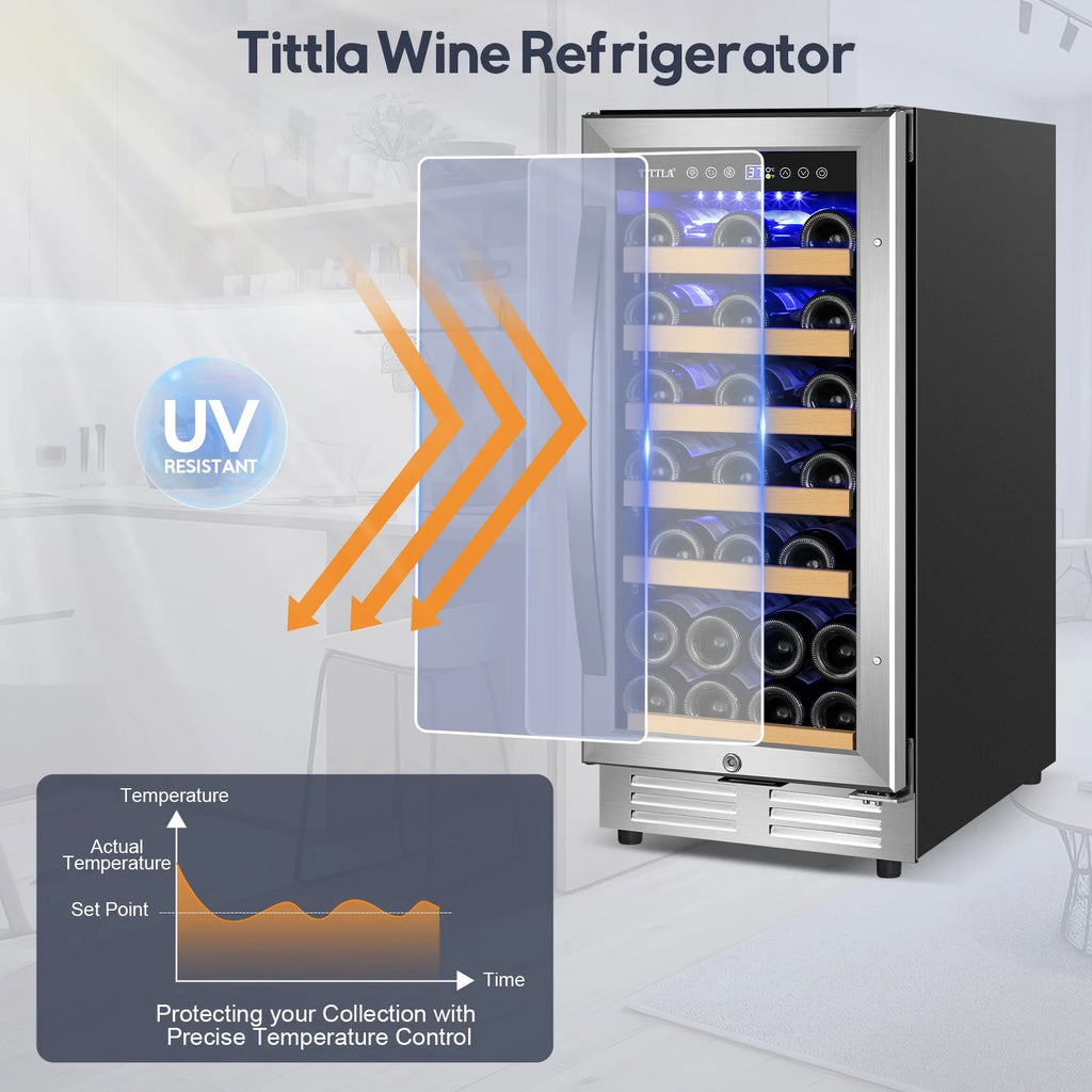 15 inch 30 Bottle Stainless Steel Wine Cooler R18177