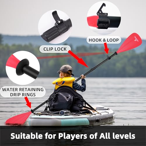 Adjustable Floating Paddle with Aluminum Alloy Shaft and 2 Nylon Blades D4173