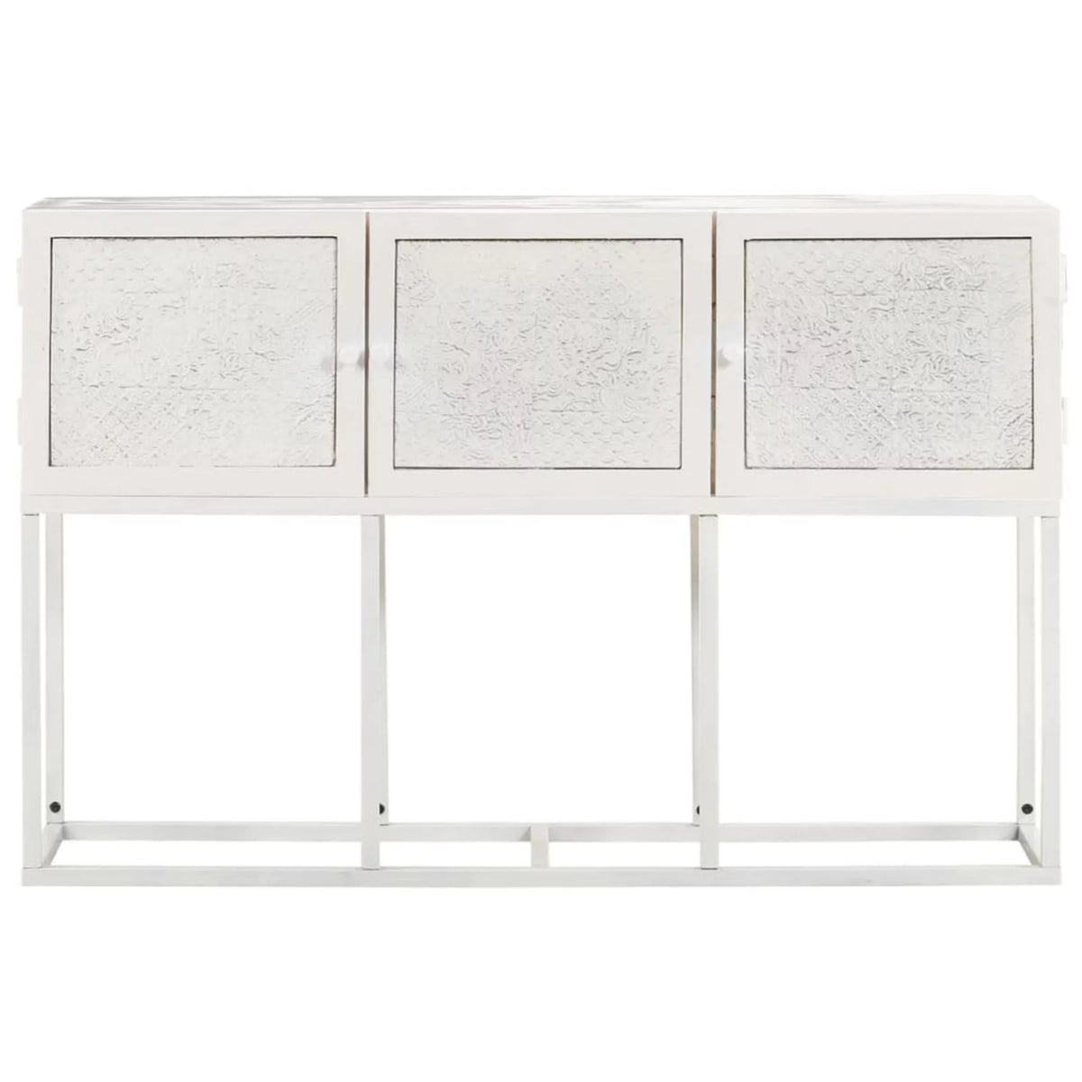 White 3 Door Mango Wood Sideboard A888563
