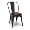4 Pack 18" High Back Metal Dining Chairs with Wood Seats F654563