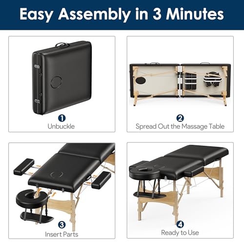 Portable Wooden 2-Fold Massage Table B582