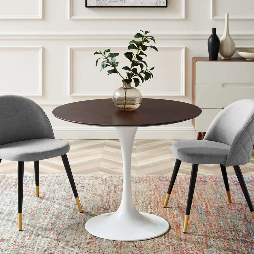 Round Modern Wood Metal Dining Table Z3408