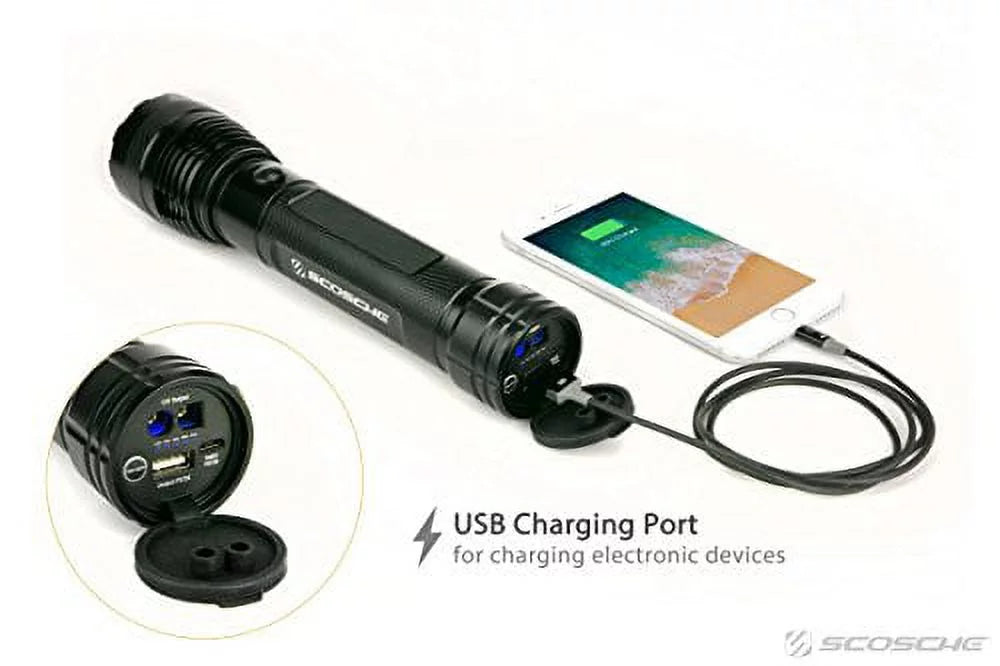Portable 1,000 Lumen Flashlight and Car Jump Starter with 5,100 mAh 400A Battery G358