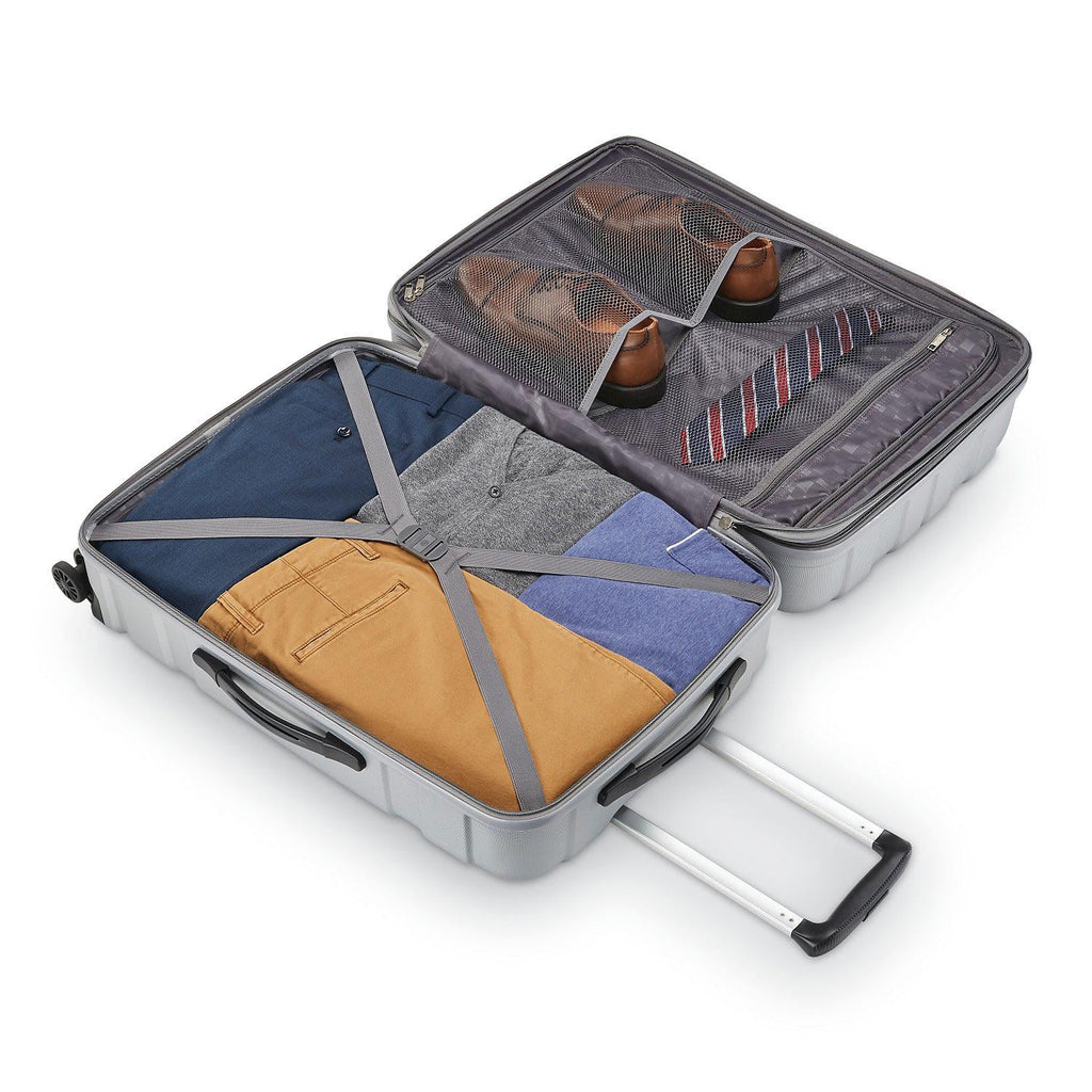 2-Piece Silver Hardside Spinner Luggage Set O190