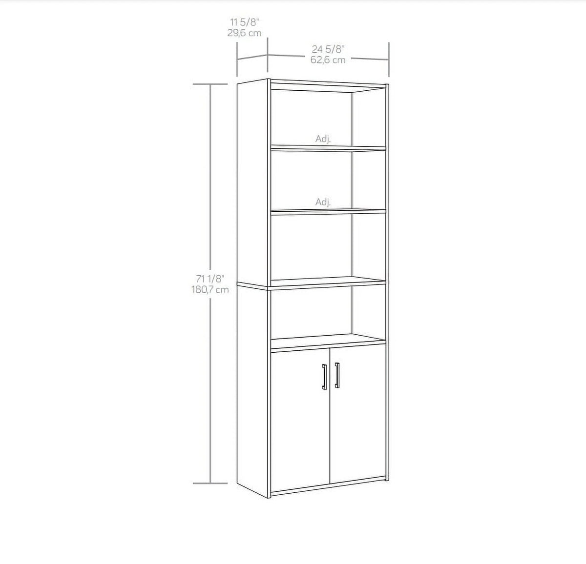 5 Shelf Bookcase with Doors G1813