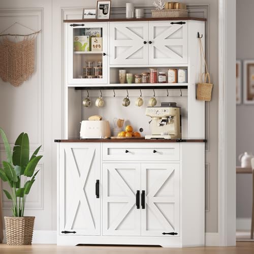 Black Kitchen Pantry Cabinet with Drawer and Doors X517497