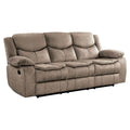 Brown Microfiber Double Reclining Sofa W873142