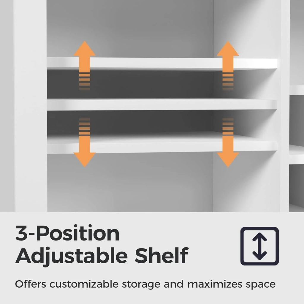 52" White Storage Cabinet with Wine Rack & Drawers O614423