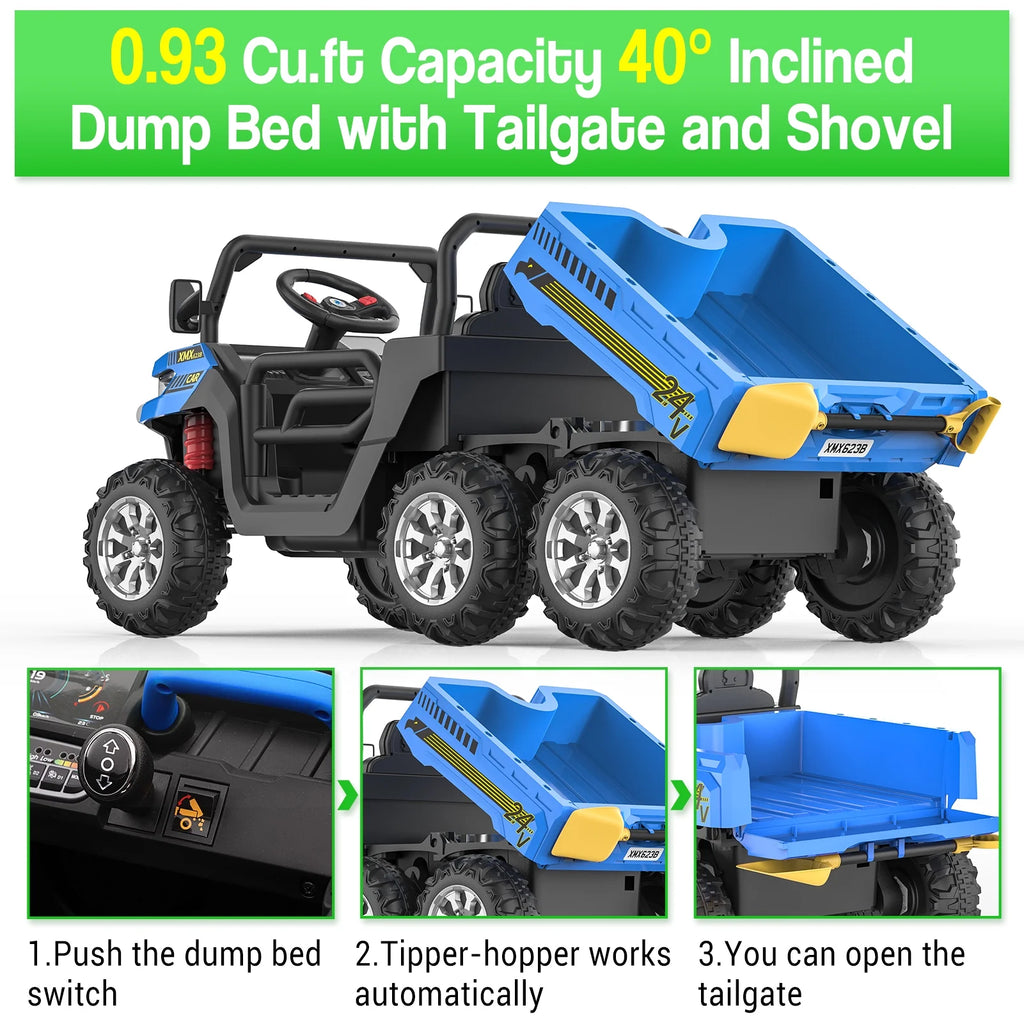 24V 6 Wheels Electric Ride on Tractor Dump Truck Q443023