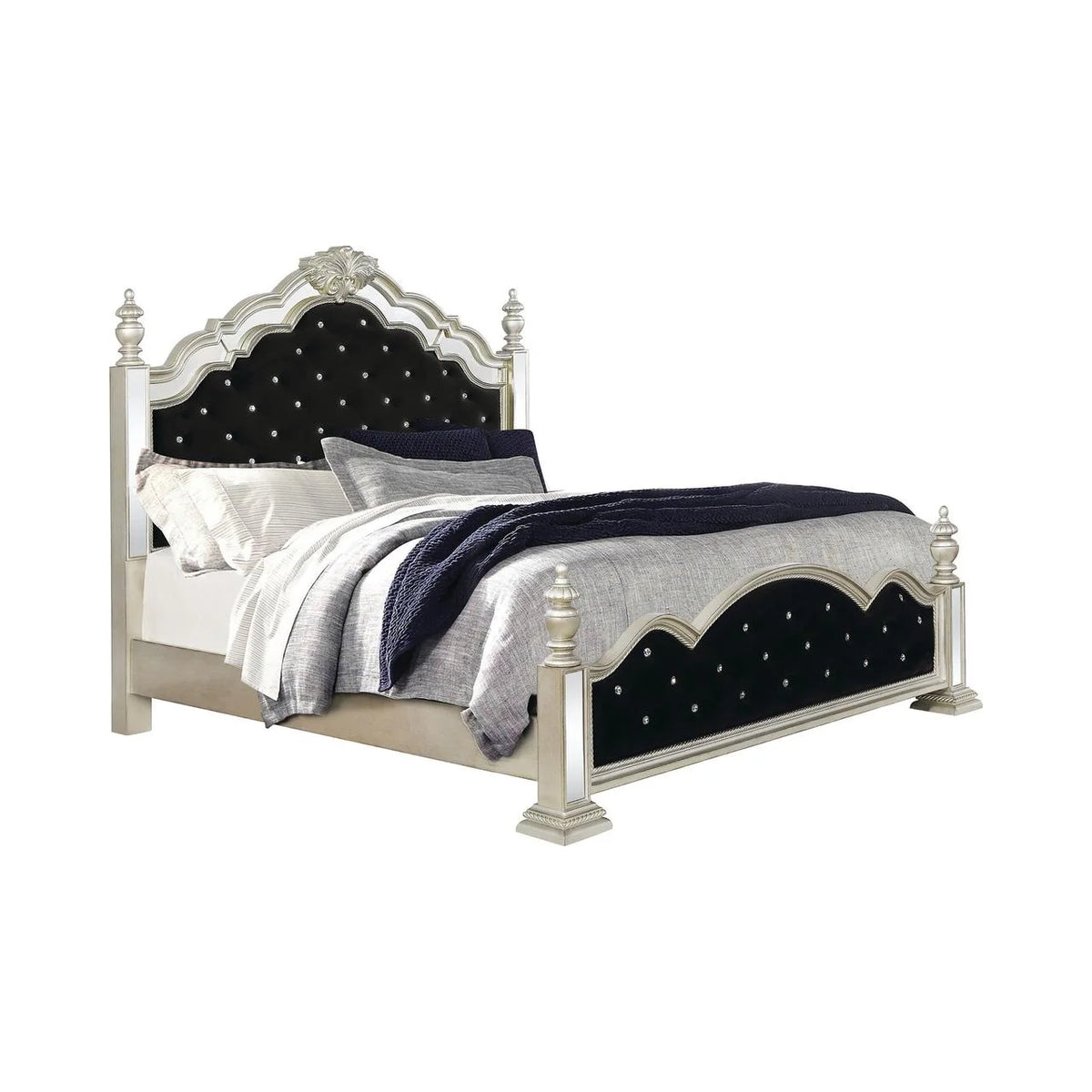 Queen Upholstered Poster Bed A745285