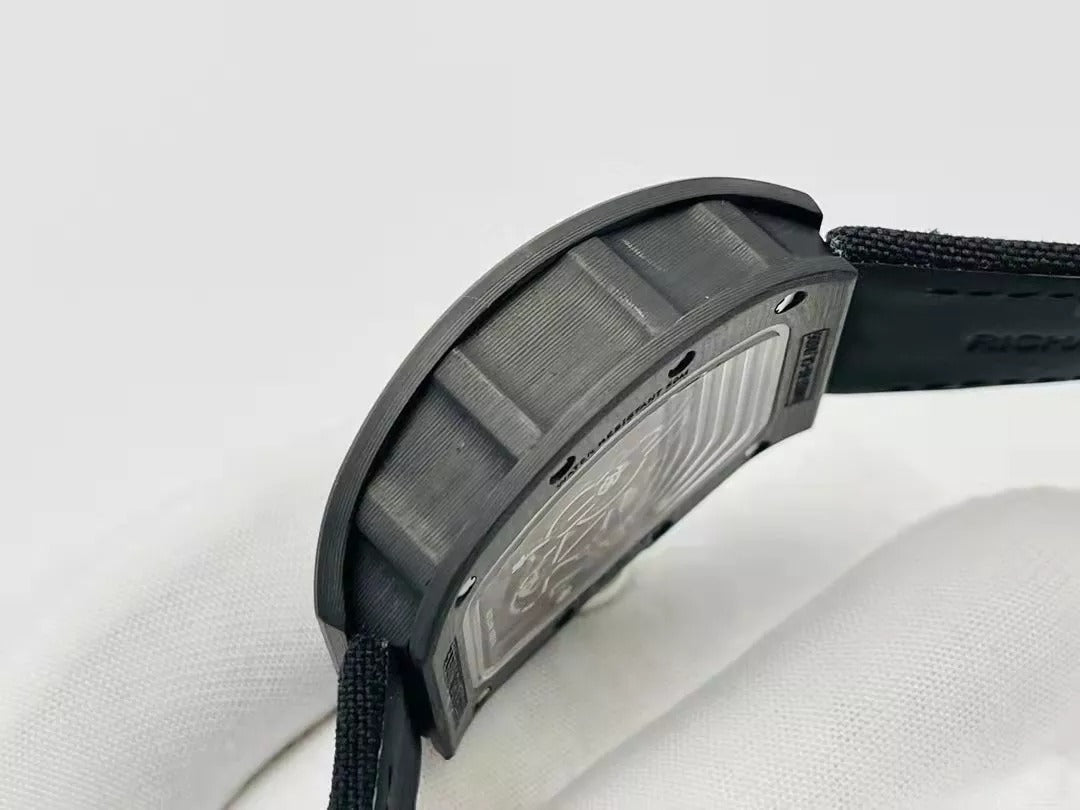 Skeleton Dial Black Bezel Black Canvas Strap F426