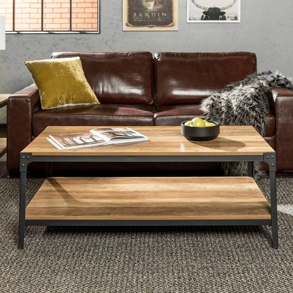 Rustic Metal and Wood Coffee Table X600