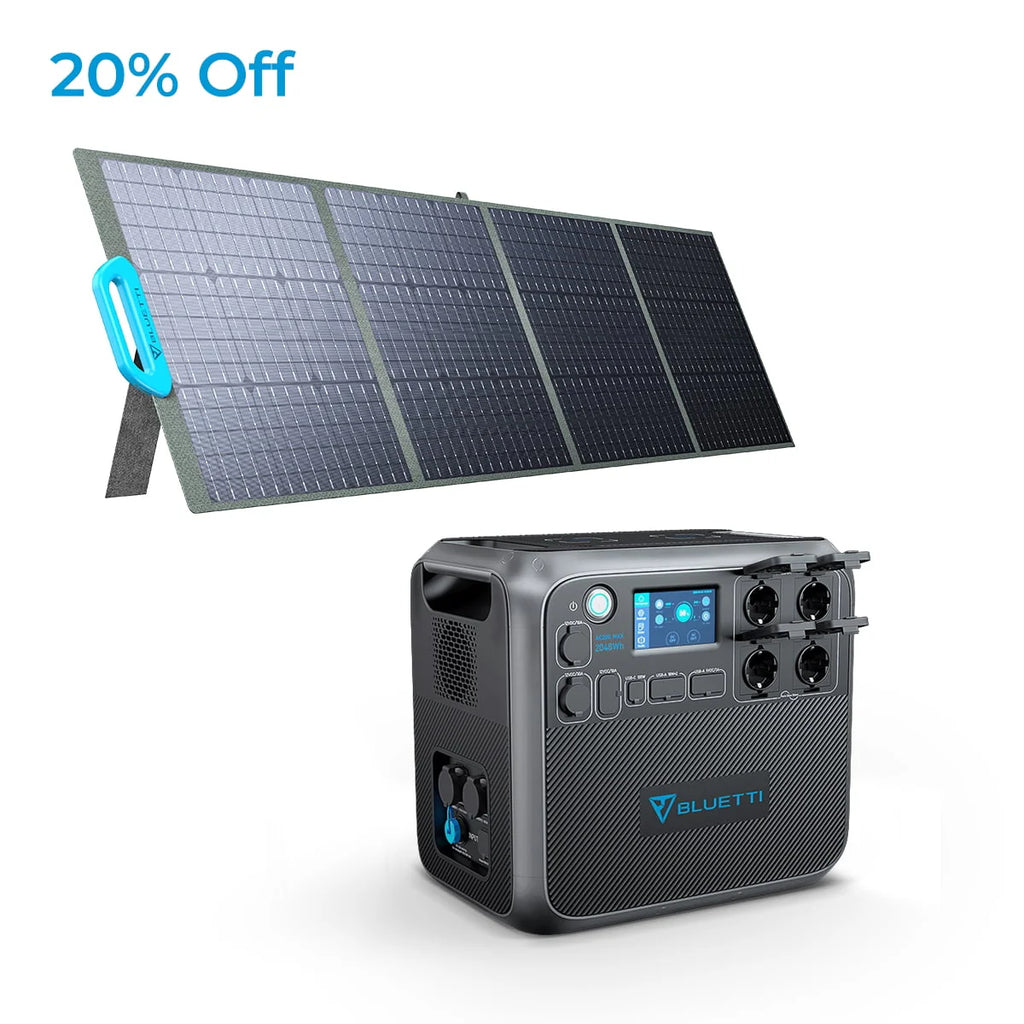 2048Wh 2200W Portable Power Station with 200W Solar Panel Q328